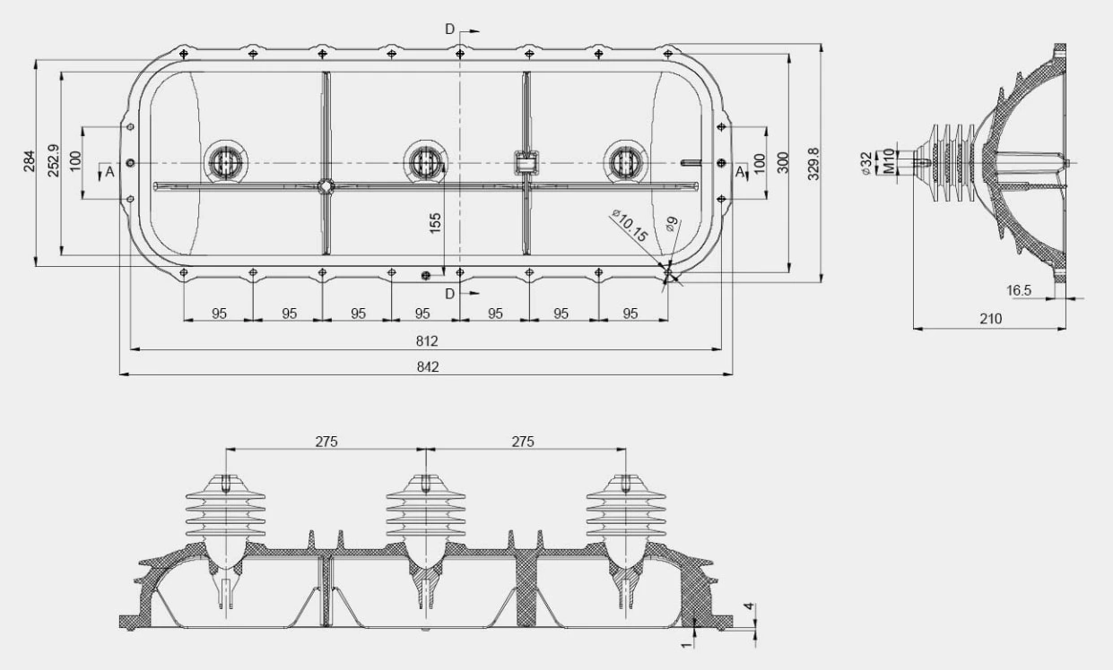 24kv Insulating Shell for SF6 Gas Insulated Load Break Switch