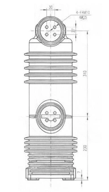 24KV 310mm High Voltage Embedded Pole for Vacuum Circuit Breaker EP24/2500-31.5
